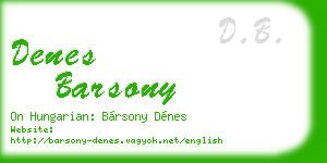 denes barsony business card